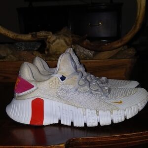 Women's Cream and Red Sneakers